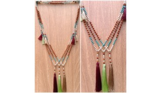 mix beads rudraksha stone tassels necklaces new design shipping free